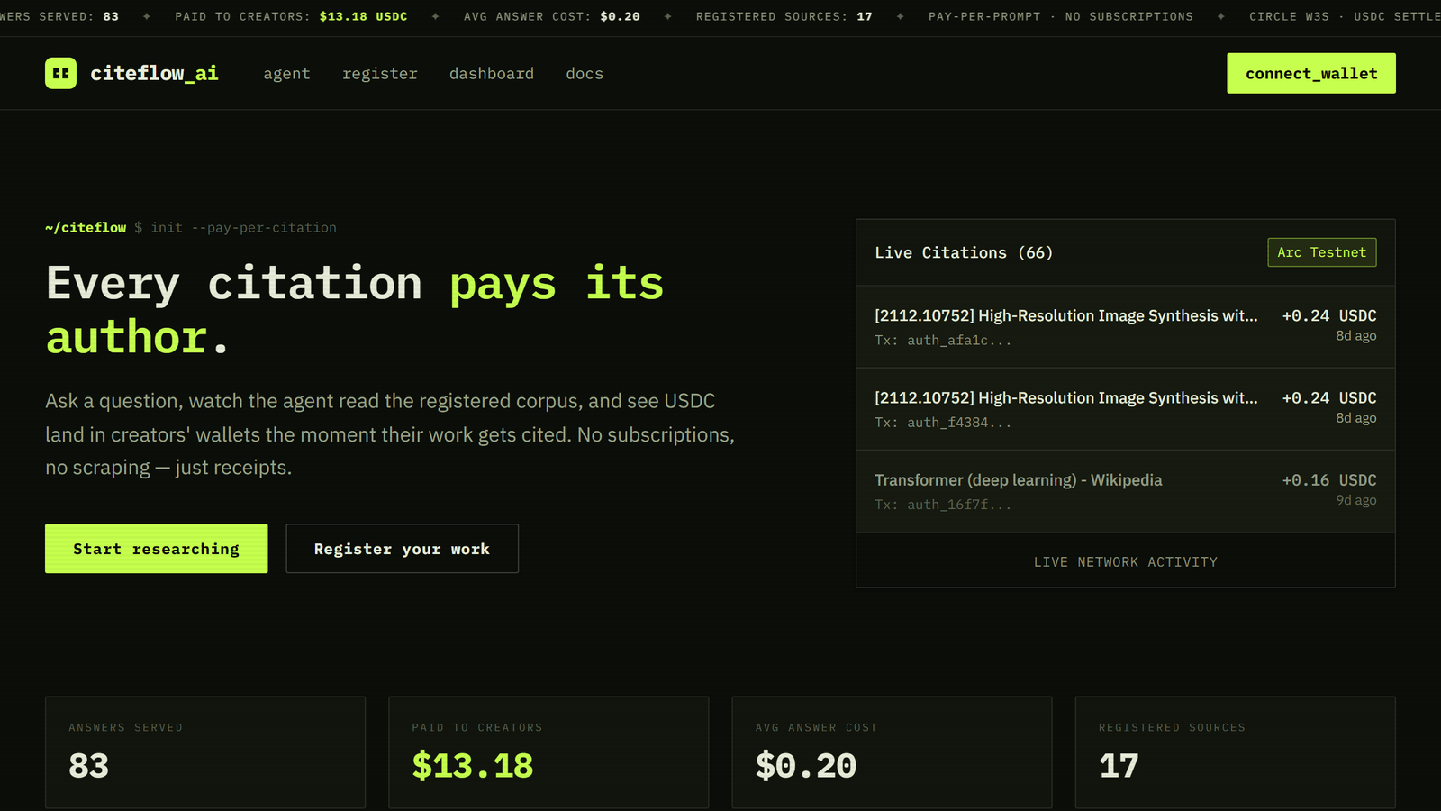 CiteFlowAI project screenshot